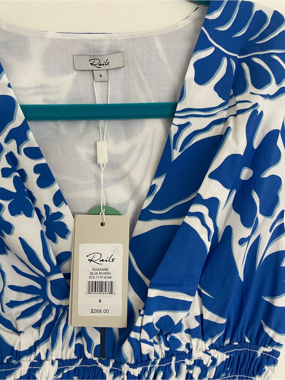 Rails Roxanne Blue & White Floral Midi Dress - NWT - Picture 3 of 5